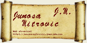 Junoša Mitrović vizit kartica
